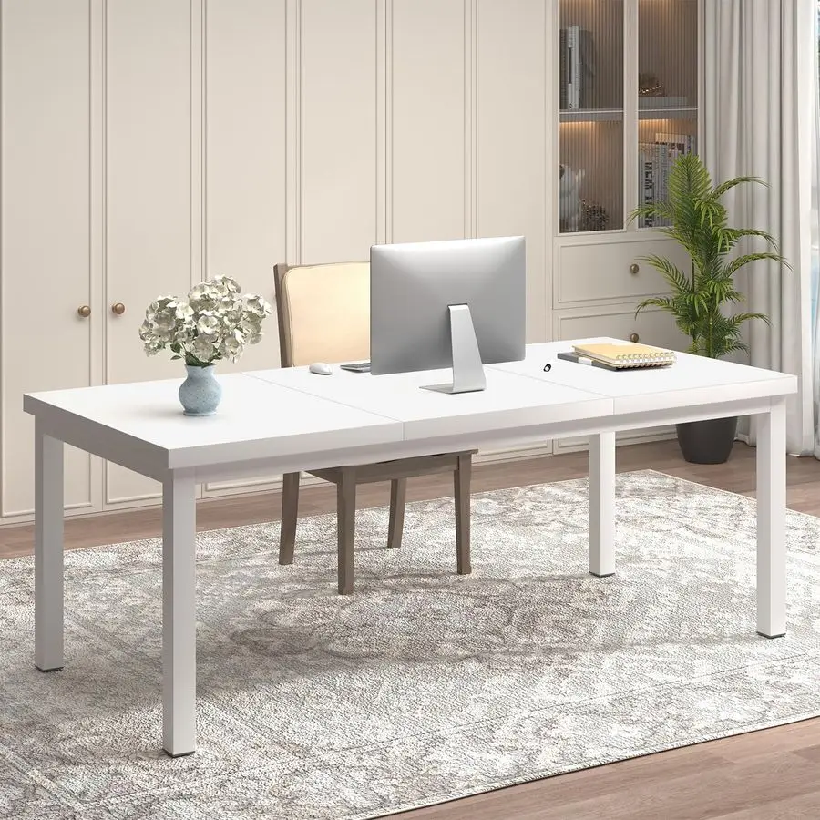 

Большой компьютерный стол 31 дюйм, современный офисный стол с регулируемыми ножками, игровой стол с глубокой столешницей, письменный стол для учебы и работы.