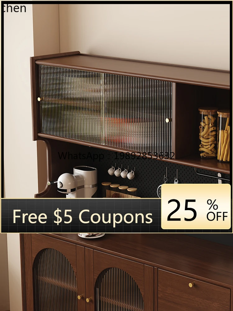 

ZZ Solid Wood Sideboard Cabinet Against The Wall Household Kitchen Cabinet Living Room Multi-Functional