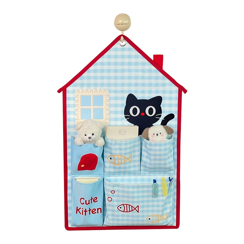 The "Doll'S Home" Is Suitable For 13-18cm Doll Storage Cute 5-Grid House Shaped Doll Display Bag Which Can Accommodate 5-6 Dolls
