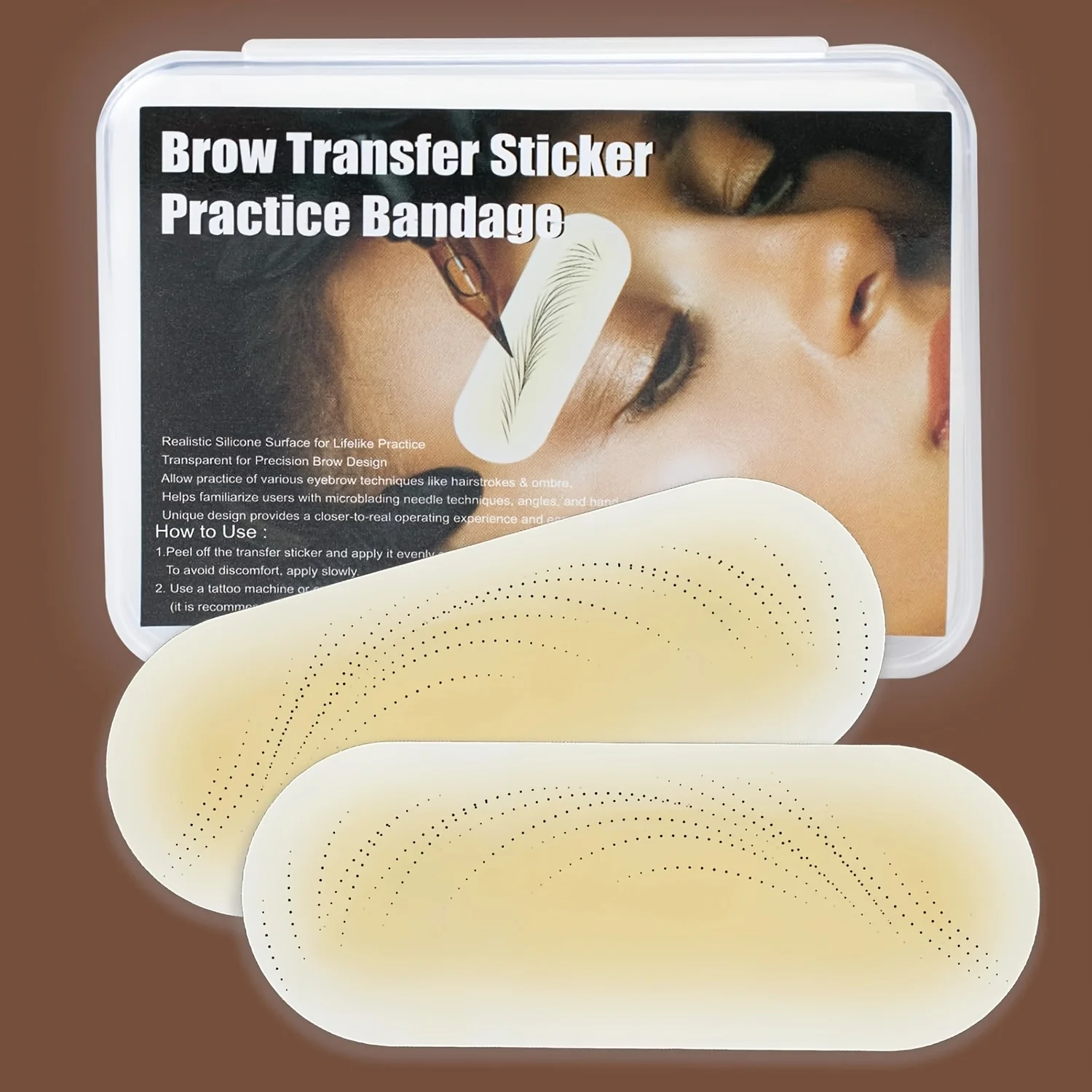 10 قطعة ضمادة الحاجب ممارسة واقعية الحاجب الوشم للمبتدئين تصميم الحاجب الدقيق ، نقل الحاجب الإستنسل