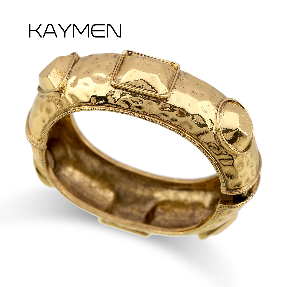 KAYMEN New Fashion Brand Vintage Bracelet Cuff Bangle Statement Metal Bracelet Jewelry for Women Girls Antique Gold Plated