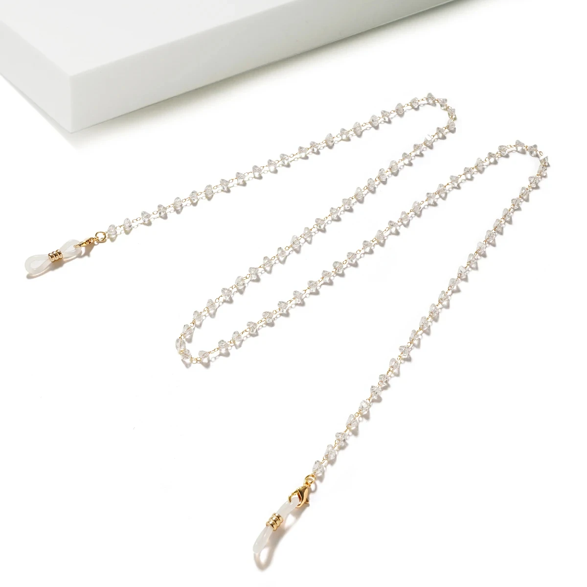 Triangle Crystal Beaded Glasses Chain for Women Fashion Lanyard Gold Color Metal Sunglassses Chains Strap Cord Hanging Neck Hold