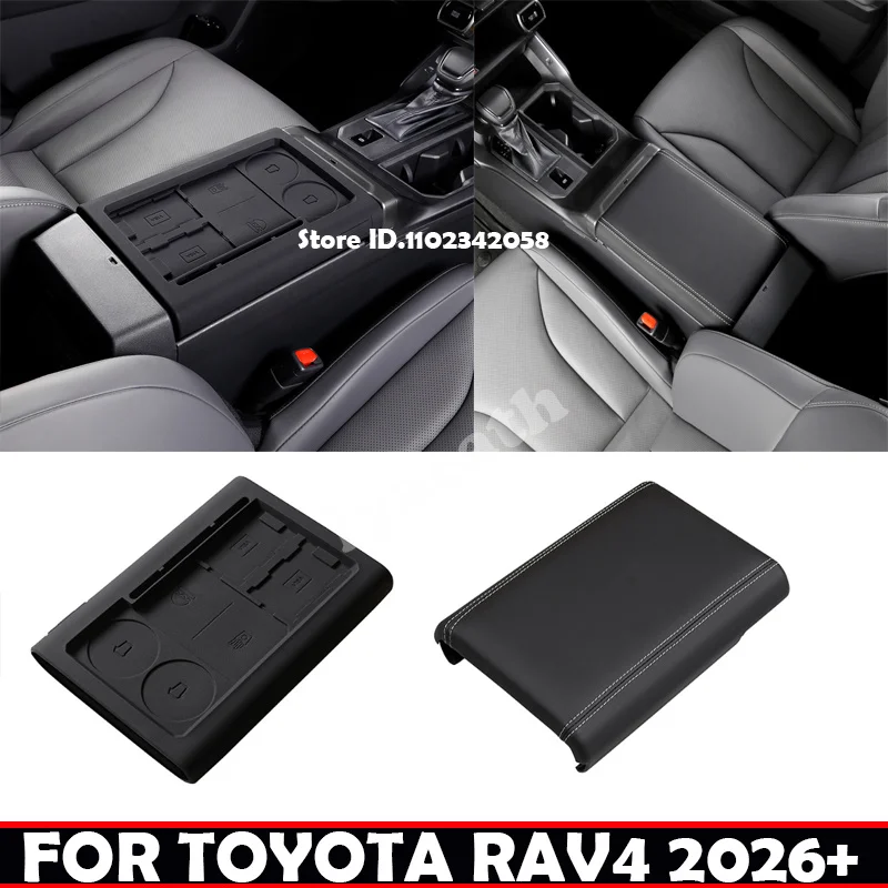 For TOYOTA RAV 4 RAV4 XA60 2026 2027 Car Silicone Armrest Box Cover ABS Leather Lid Protector Anti-scratch Console Sleeve Trim
