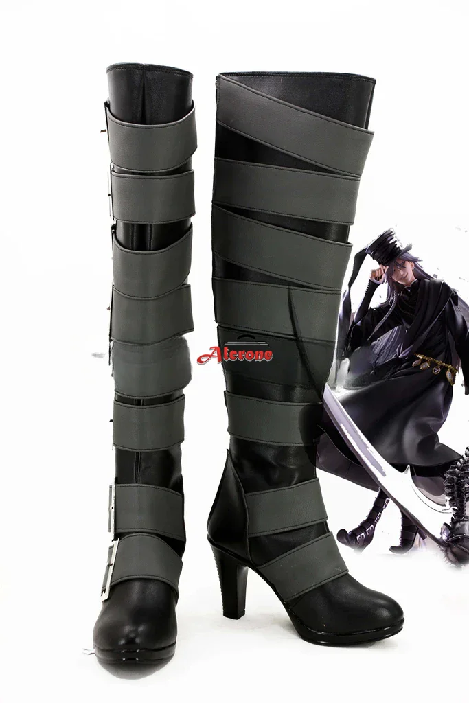 Anime Black Butler Under Taker Cosplay Shoes Adul Men Halloween Cosplay Anime Under Taker Cosplay Shoes