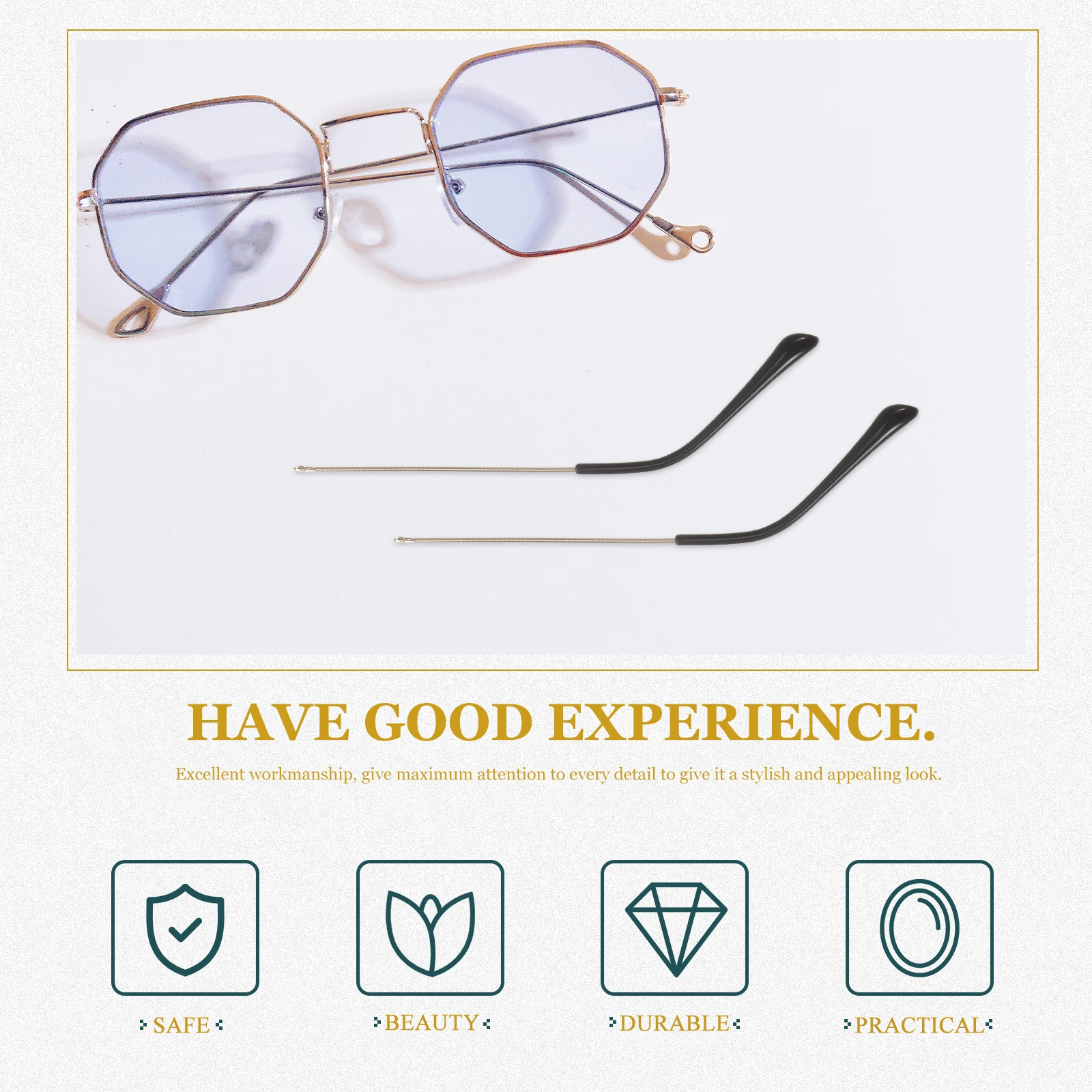 

Metal Eyeglasses Replacement Temple Arms Legs Sunglasses Accessories Repair Kit Universal Fit Nonslip Design Comfortable Easy