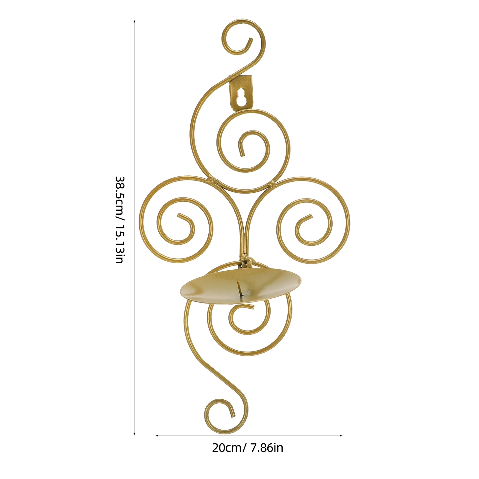 

2Pcs European Style Wrought Iron Wall-Mounted Holders Golden Space Saving Decor for Home Office Hotel Christmas Wedding