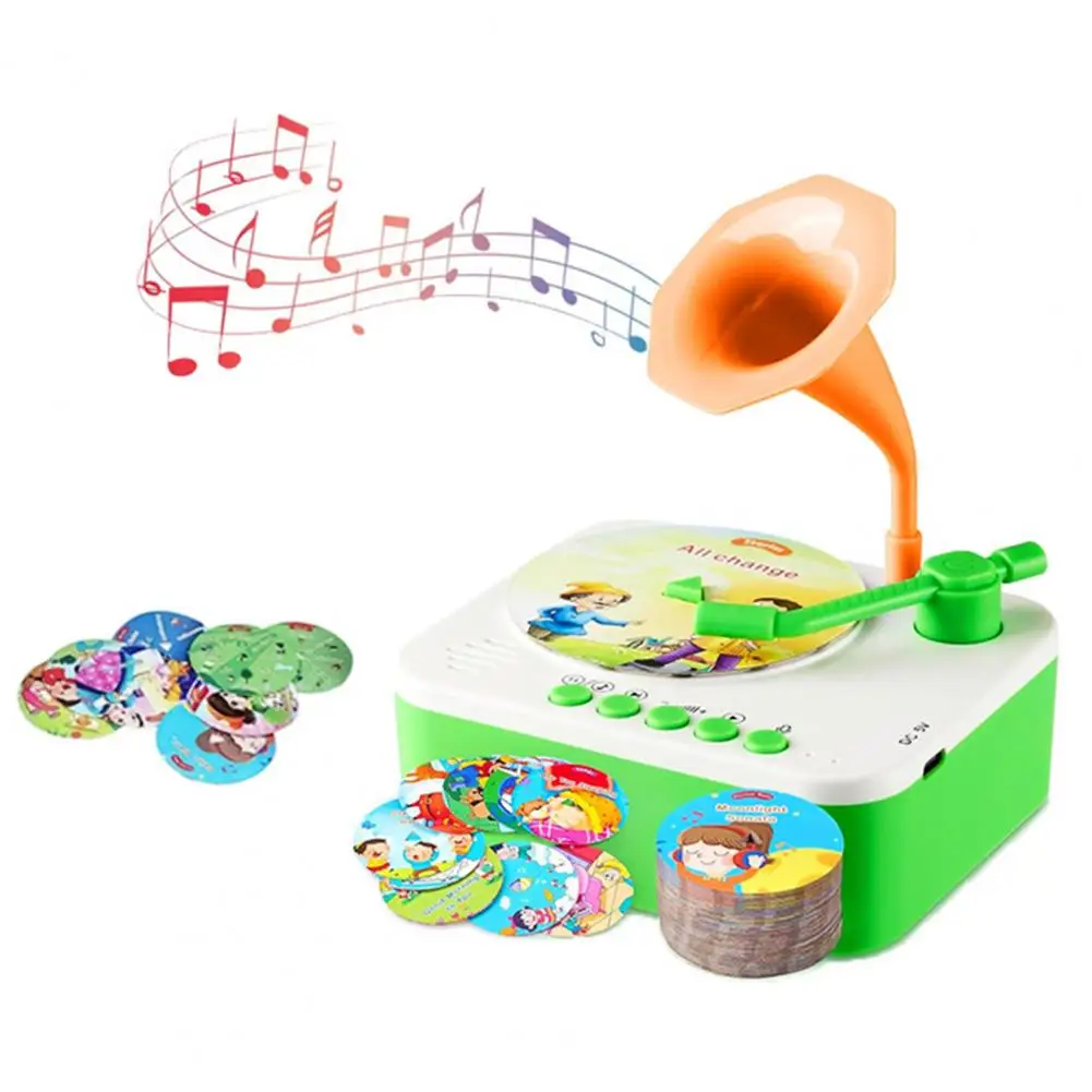 Children Music Box Kids Gramophone Toy with Storytelling Cards Early Education Phonograph Music for Boys Girls for Toddlers