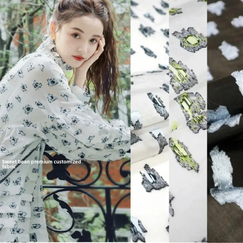 

Окрашенная пряжа из органзы, жаккардовая ткань, весна-лето, тонкий крой, платье с леопардовым принтом, модный европейский бренд, модный дизайн, ткань для шитья