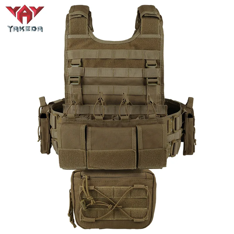 

YAKEDA Plate Carrier Camouflage Molle Magazine Pouches Hunting 1000D Polyester Fully Protection Tactical Vest With Foam Plate