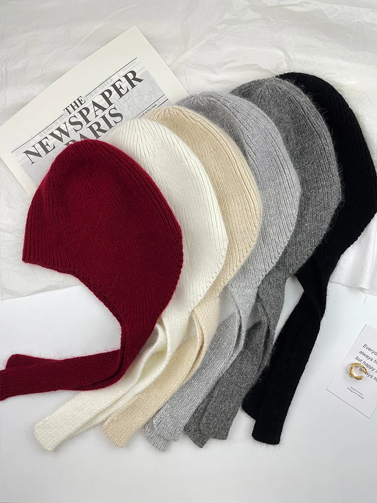 Gestrickte Gehörschutz Hüte Für Frauen Männer Winter Warme Beanies Caps Outdoor Ski Balaclava Bib EarCaps Damen Skullies Hüte gorros – Detail 8