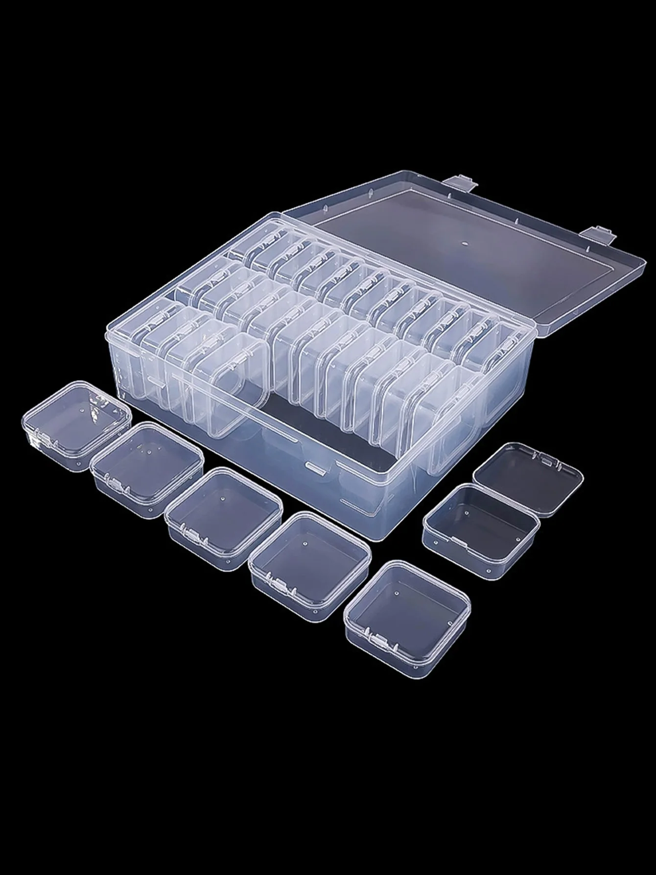 30pcs Transparent Plastic Storage Box Mini Grid Set