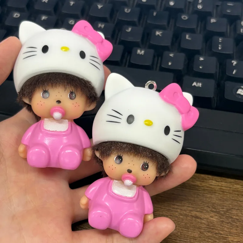 

Брелок Hello Kitty, брелок Monchhichi, мультяшные милые аниме-аксессуары для женщин, товары KT, аксессуары для рюкзаков и чехлов для телефонов, подарок на день девушки!