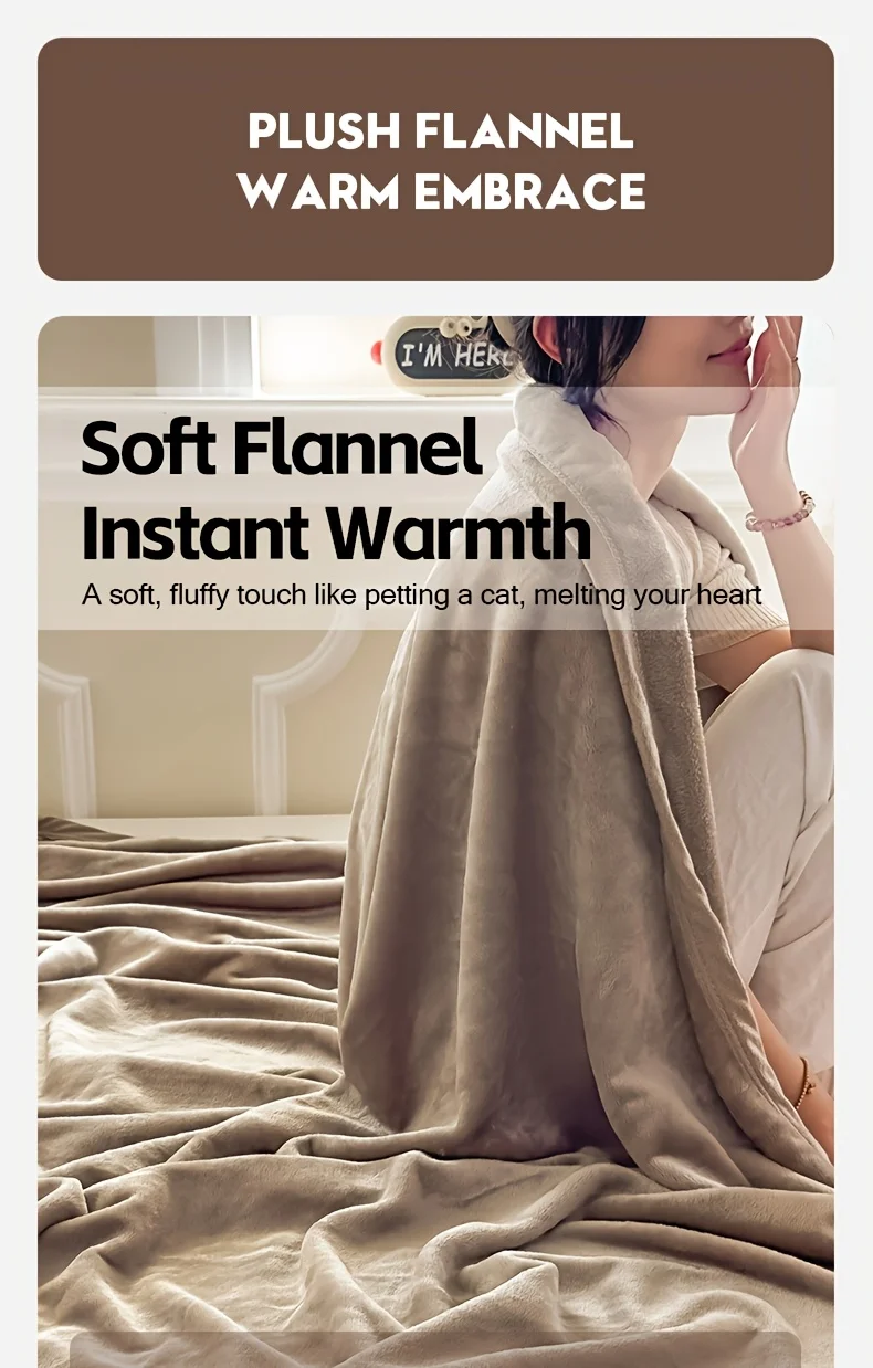 Solid Color Soft Flannel Sofa Throw Blanket Cozy Multi-Purpose Plush Blankets for Bed Travel Office Nap Single Double Bed Sheet