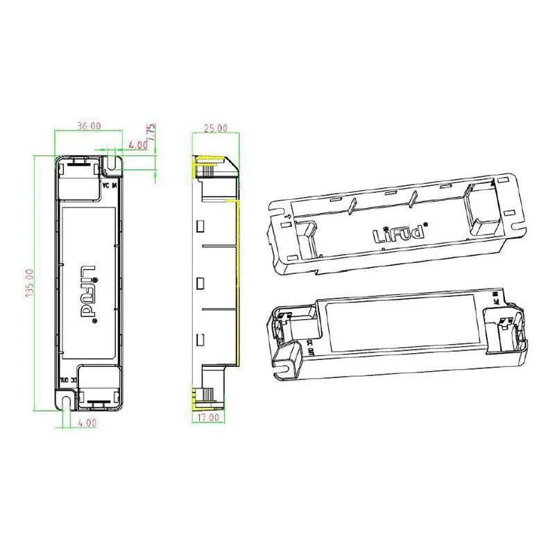 Lifud LED Driver 40W 950mA 25-42V 220-240V LF-GIR040YM0950H LED power supply Light LED Luminaire Driver GIF040YS0950H 38W33-40V