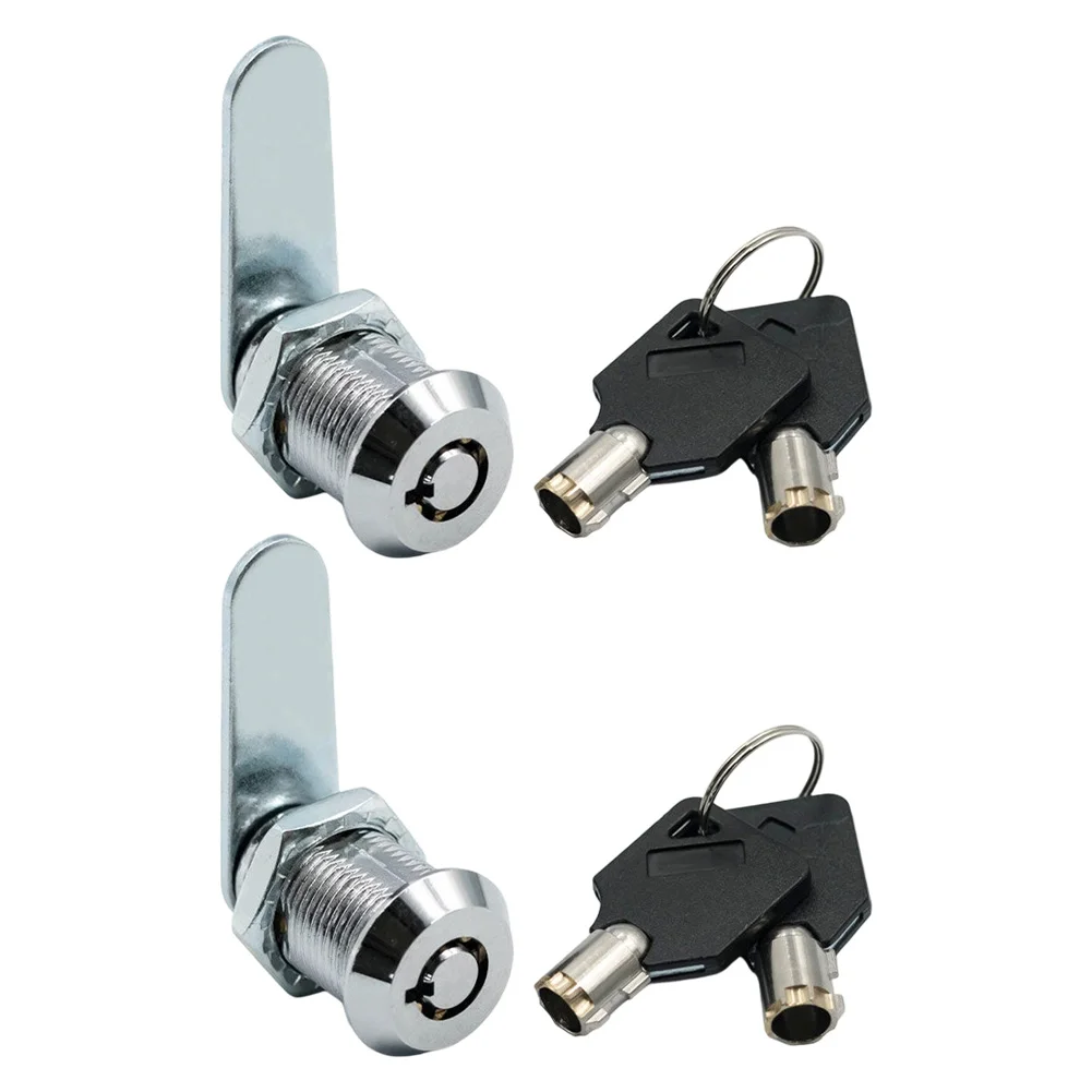 Set of 2 Threaded Tube Lever Locks with 16MM Cam Lock Cylinder for Secure Furniture Mailbox and Storage Lockers
