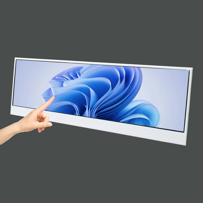 Monitor de toque de tira de 14 polegadas, 4K3840X1100IPS, console de jogos, tela de controle industrial, telefone Android WIN Raspberry Pi, tipo-c