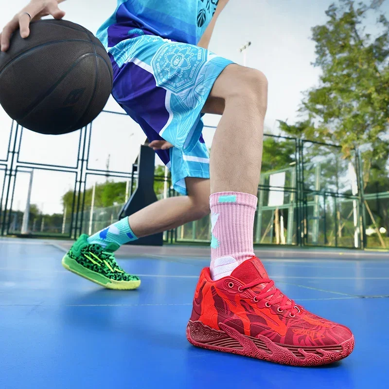 

Баскетбольная обувь высокого качества, мужские кроссовки, баскетбольная обувь для мальчиков, осенняя нескользящая уличная спортивная обувь с высоким берцем, мужская спортивная обувь для спортзала