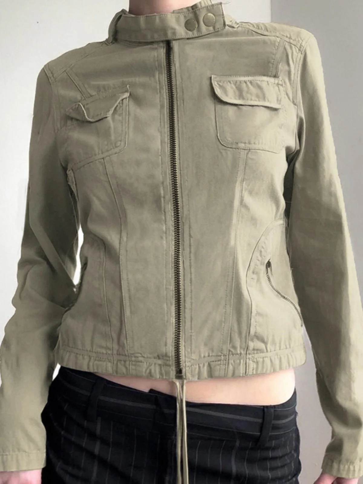 

Women's Zipper Long Sve Workwear Jaet Street Sle Slim Fit Coat Regular Sve Length Pure Color Casual Outerwear