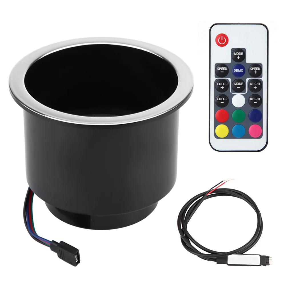 

Держатель для напитков Светодиодный держатель для напитков Пластиковый RGB светодиодный светильник Держатель для напитков с дистанционным управлением ​ Морская лодка Грузовик RV