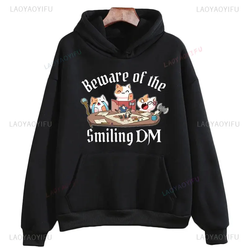 Definitely Not A Mimic Hoodies Cats Playing Dungeons and Dragons Present Funny Sweatshirt DND Man Women Winter Warmth Pullovers