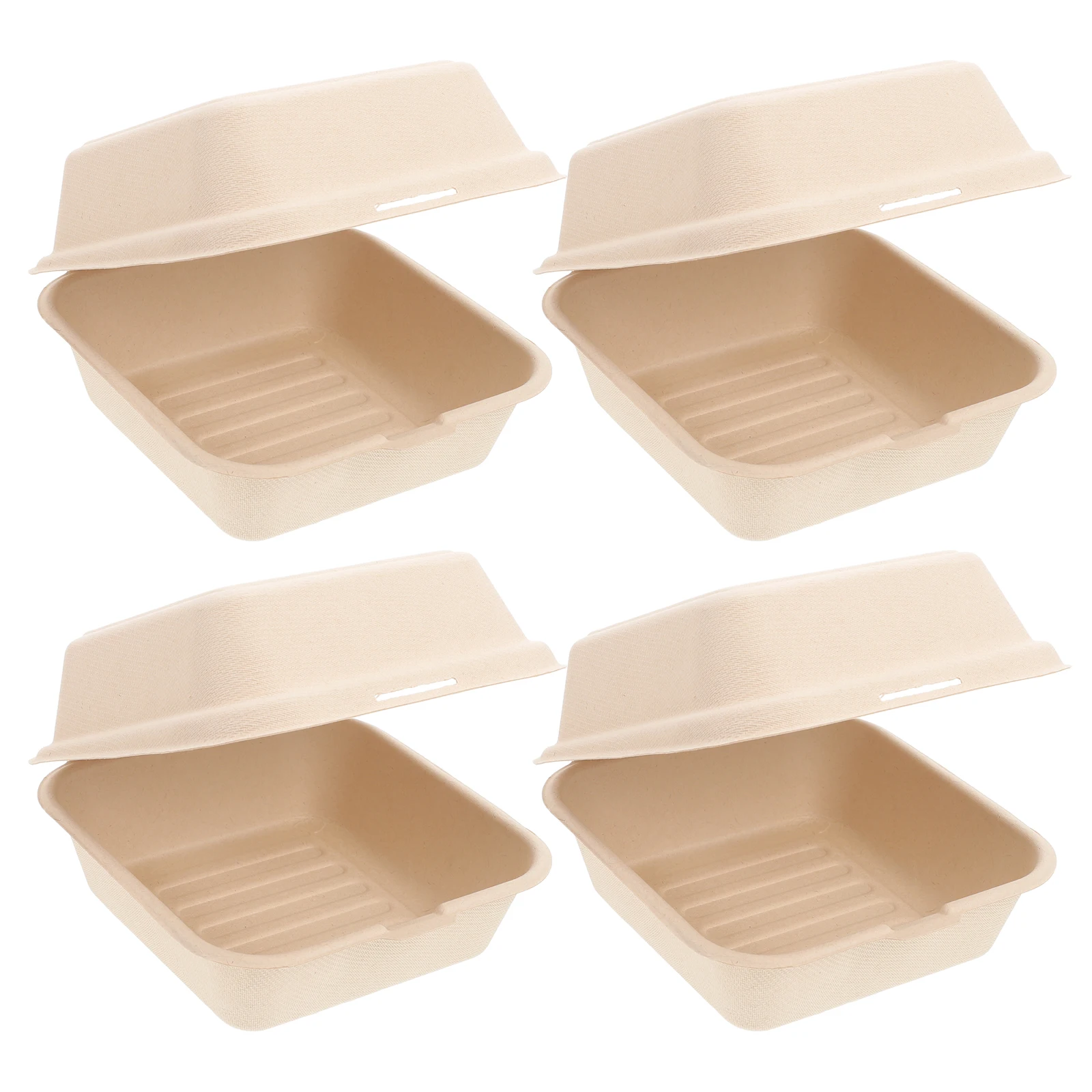 

50pcs Disposable Pulp Food Containers 6 Inch Eco Friendly Takeout Boxes with Lids Biodegradable Meal Prep Packaging Box