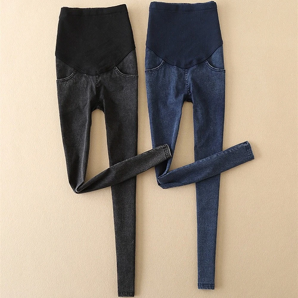 Jeans Frauen Schwangerschaft Umstandsmode Jeans Schwarze Hosen für schwangere Frauen Kleidung Stillhose Denim Jeans Damen