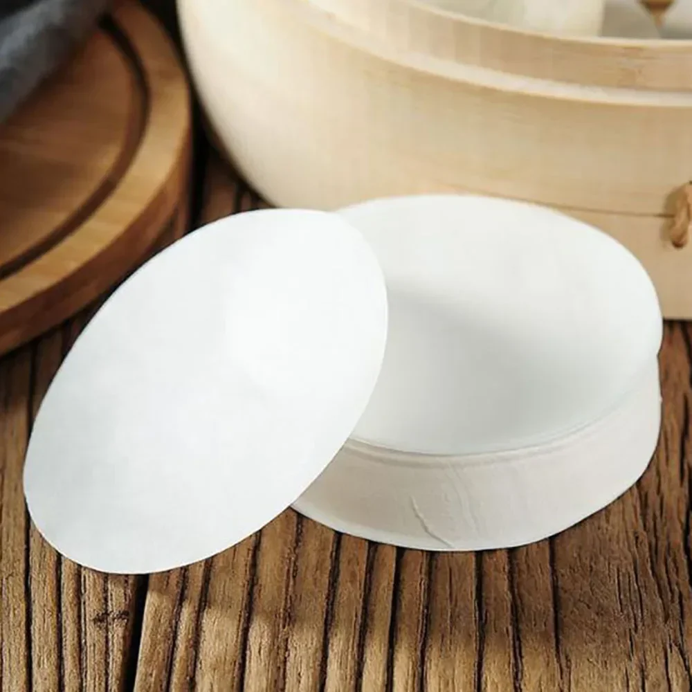 500/1500pcs 9cm Steamer Paper Round Disposable Paper Non-Stick Baking For Dumplings Bread Cakes Kitchen Cooking Supplies