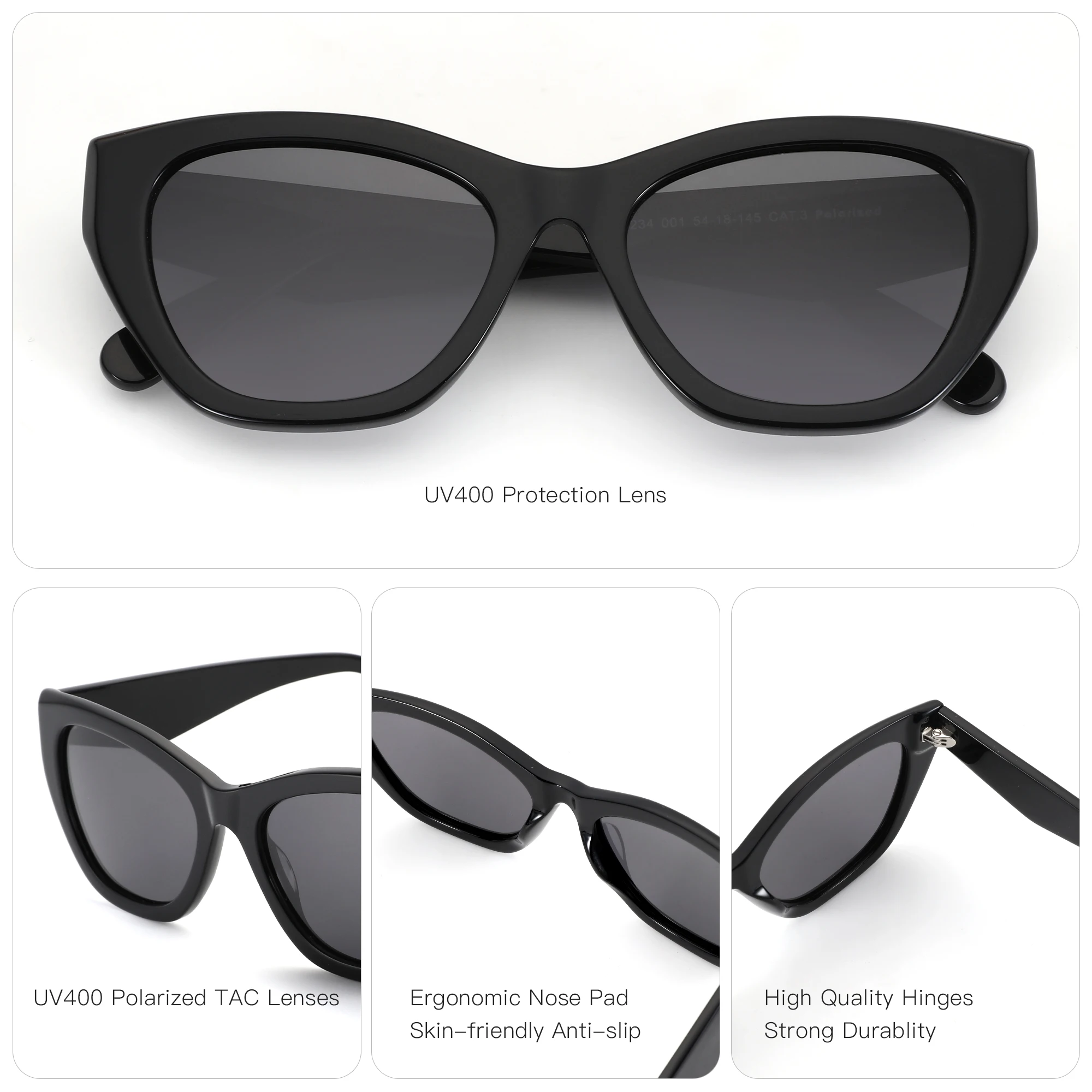 ZENOTTIC Women's Fashion Butterfly Polarized Sunglasses UV400 Protection Acetate Square Sun Glasses for Ladies Gift Vacation