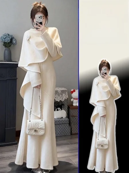 

plus Size Faion Set with awl And Coat Dr Ele Luxury Sle for plus Size Women Autumn Winter Casual Wear