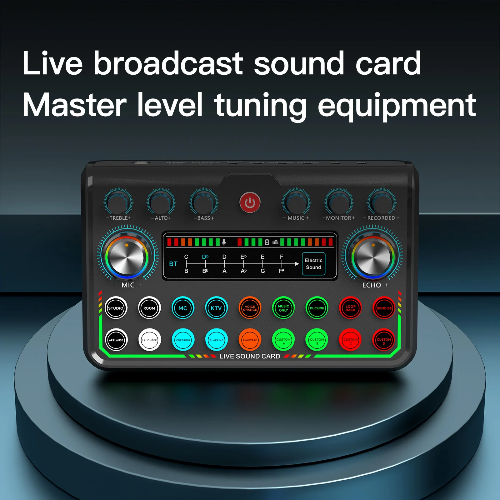 Audio Sound Card Live Broadcast Audio DJ Mixer Live Recording Professional Studio Singing Podcast for Mobile Phone Computer PC