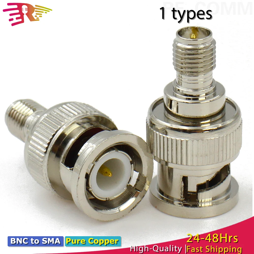 BNC Jack(Male pin) to RP-SMA Jack(Male pin) RF Coaxial Adapter Connector straight SMA-BNC for WiFi Radio Antenna