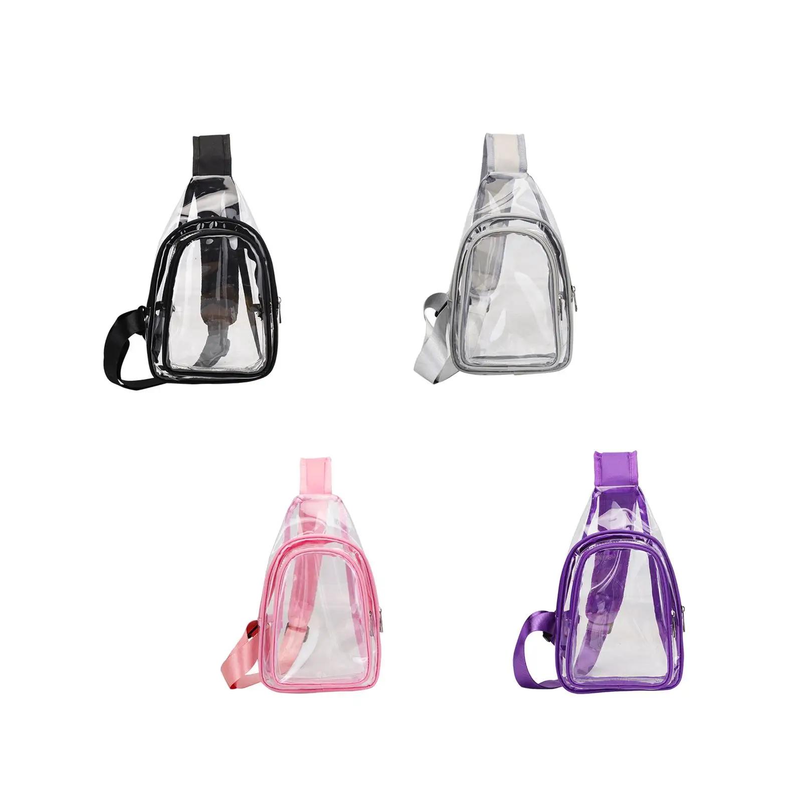 Clear Sling Bag See through Casual Daypack PVC Crossbody Shoulder Backpack for Hiking Women Men Stadium Events Biking Concerts