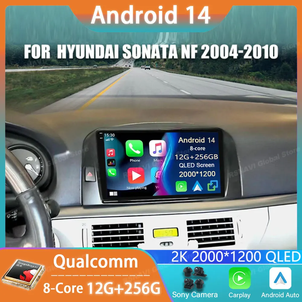 

Автомобильный радиоприемник Android 14 для Hyundai SONATA NF 2004 2005 2006 2007 2008 Carplay мультимедийный GPS-плеер Навигация стерео Авто DSP DVD