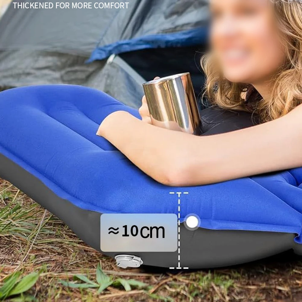 

Camping Trips Camping Pad Pine Green Built-in Foot Pump Compact Storage Bag Maple-Shaped Air Core For Outdoor Adventures