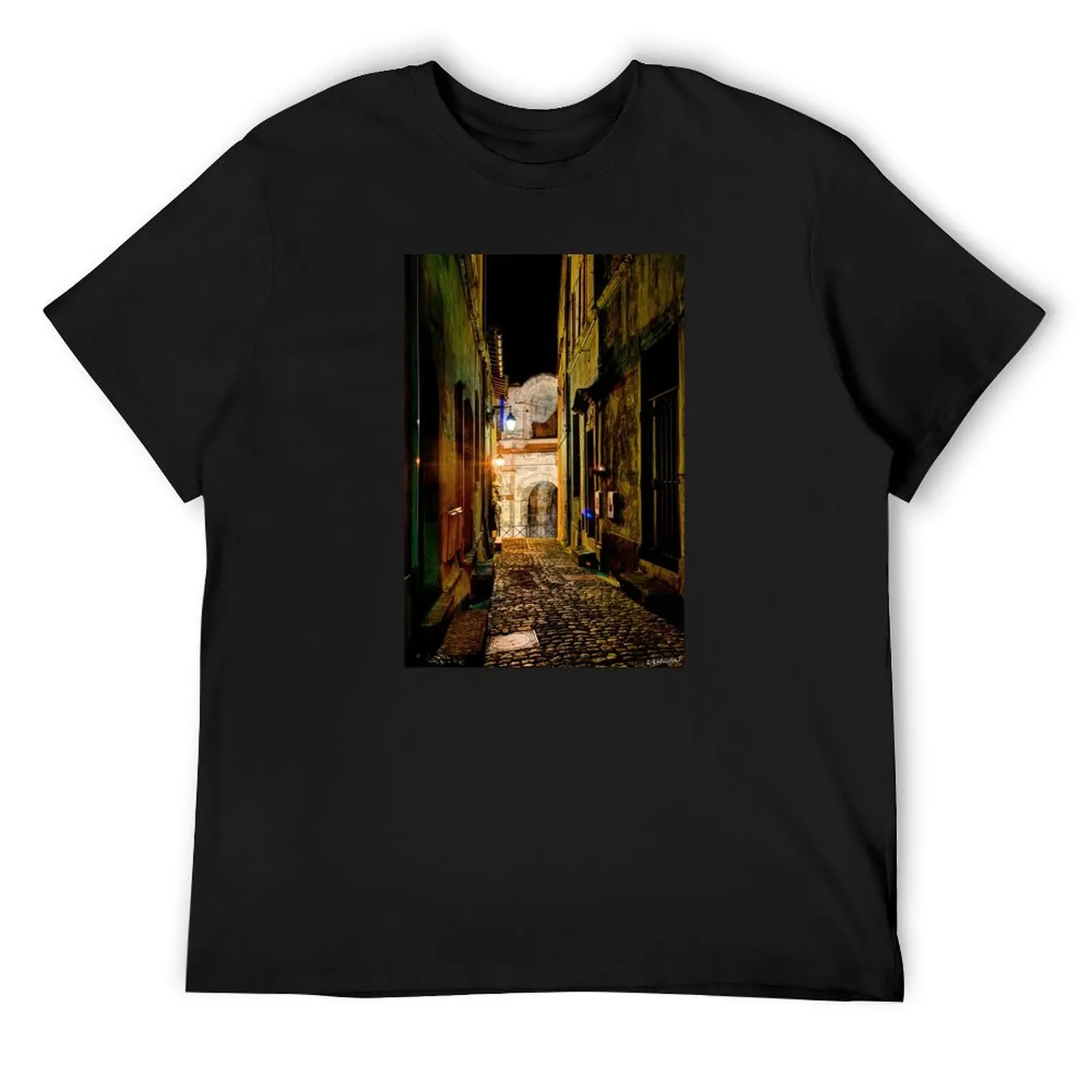 

street and Circus in Arles at night T-Shirt tops shirts graphic tee fashion shirts vintage mens clothing