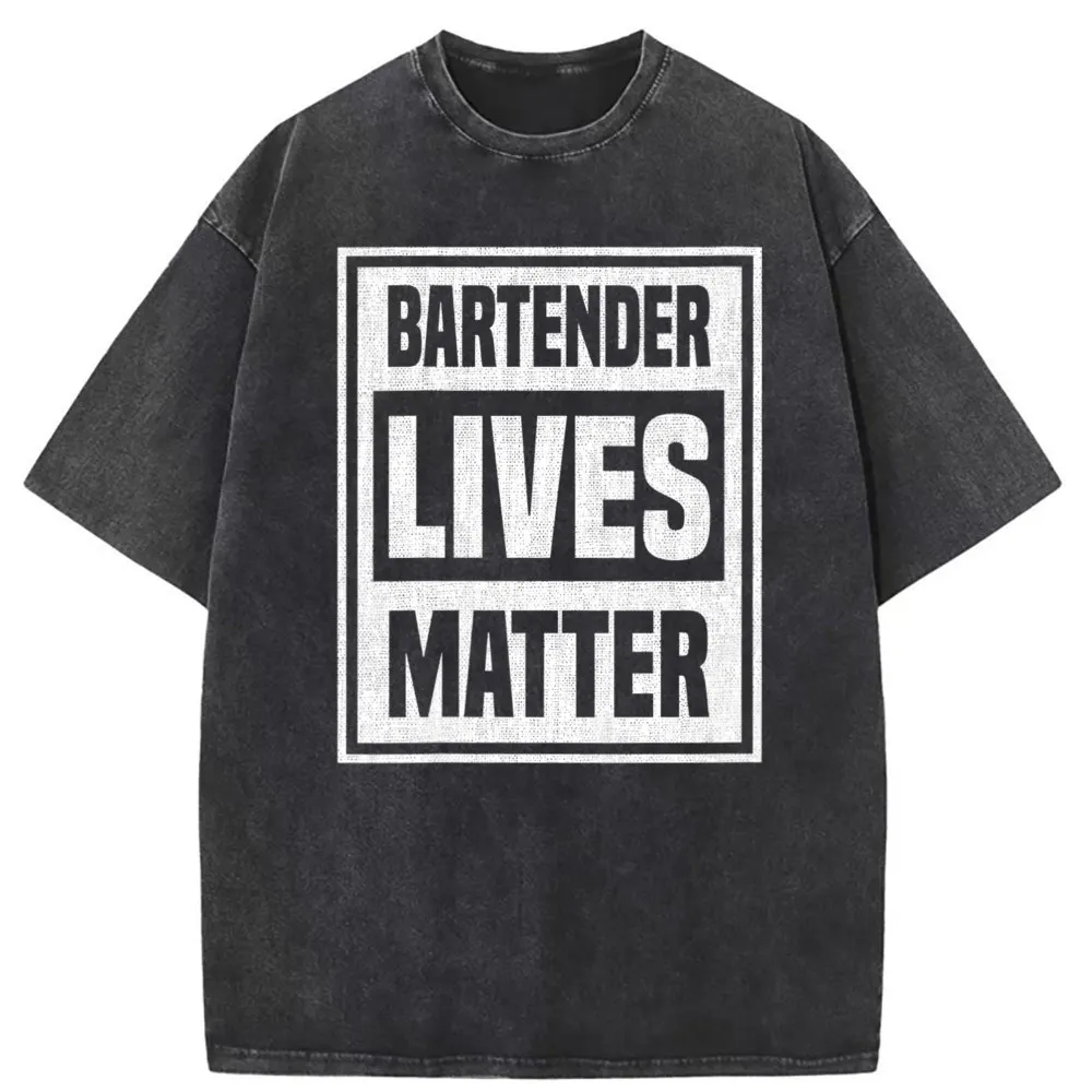 Bartender Lives Matter Funny New T Shirt for Male Retro Sweatshirts Summer Long Sleeve Prevalent Family Hip Hop Tshirts