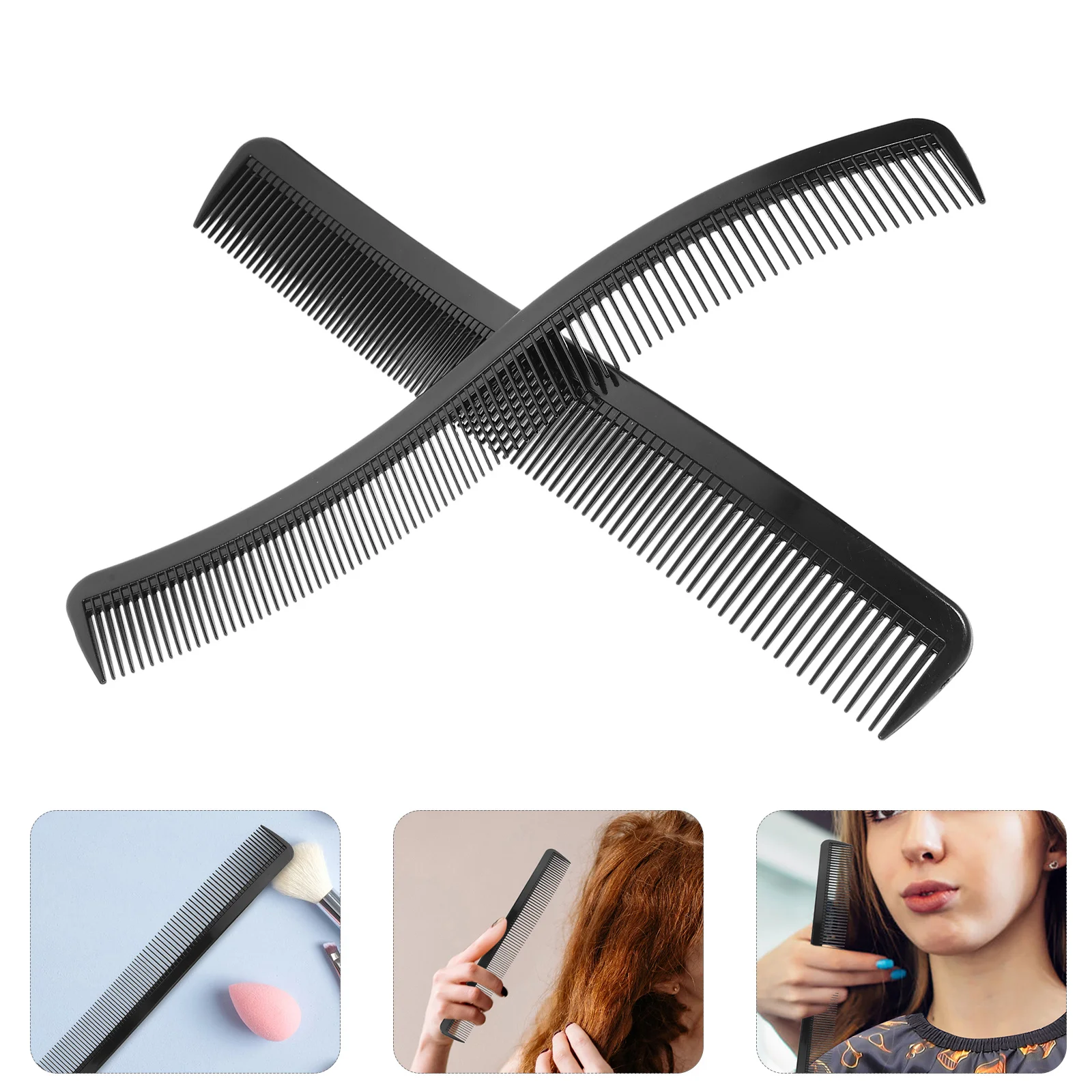 

2pcs S-Shaped Hair Comb Styling Tooth Comb Wet Hair Barber Combs Professional Men Haircut Lightweight Portable