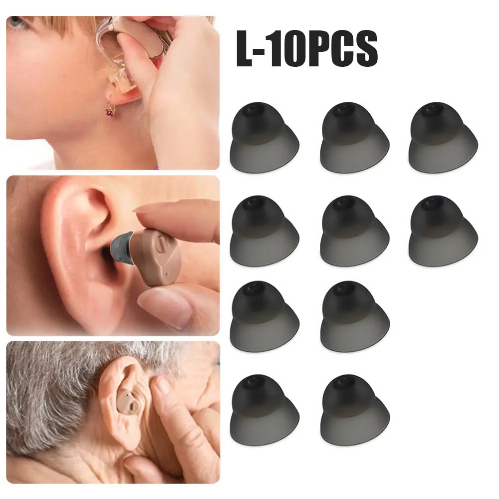 10Pcs/set Closed Fit Hearing Aid Domes Earplug Silicone Double Layer Anti Static Eartips Replacement Hearing Aid Accessory 12mm