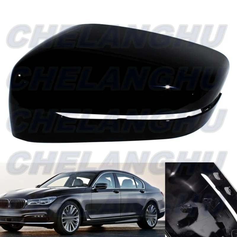 For Bmw G11 G12 740i 730d 2014 2015 2016 2017 2018 2019 Right Side Black Painted Mirror Cover Cap Housing with turn signal Hole