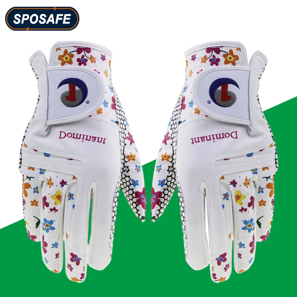 1 para rękawic golfowych dla kobiet PU skóra miękka dopasowana sportowa rękojeść trwałe rękawiczki antypoślizgowe oddychające rękawiczki sportowe