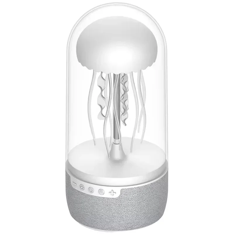 Novo ruído branco led medusa aquário luz noturna 7 cores mudando com 4 modo de luz lâmpada medusa alto-falante bluetooth