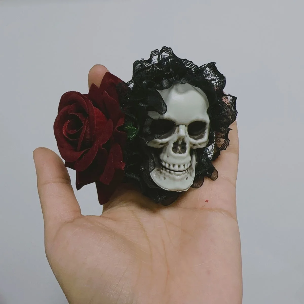 Schädel Retro Rose Haar Clip Cos Haar Zubehör Lolita Punk Haarnadel Halloween Party Geschenke Für Frauen Haar Zubehör