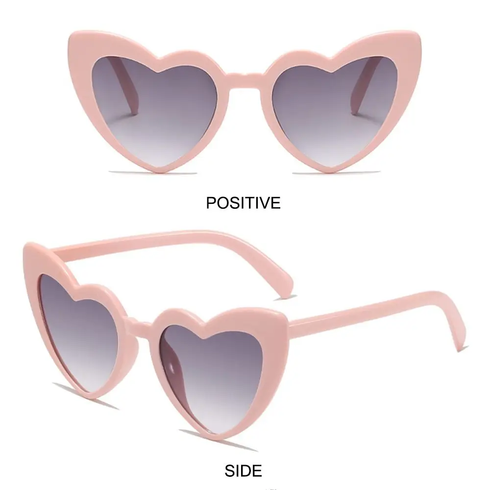 UV Protection Heart-Shaped Sunglasses Vintage Irregular Street Shooting Shades Fashion Trendy Pink Heart Sun Glasses for Women