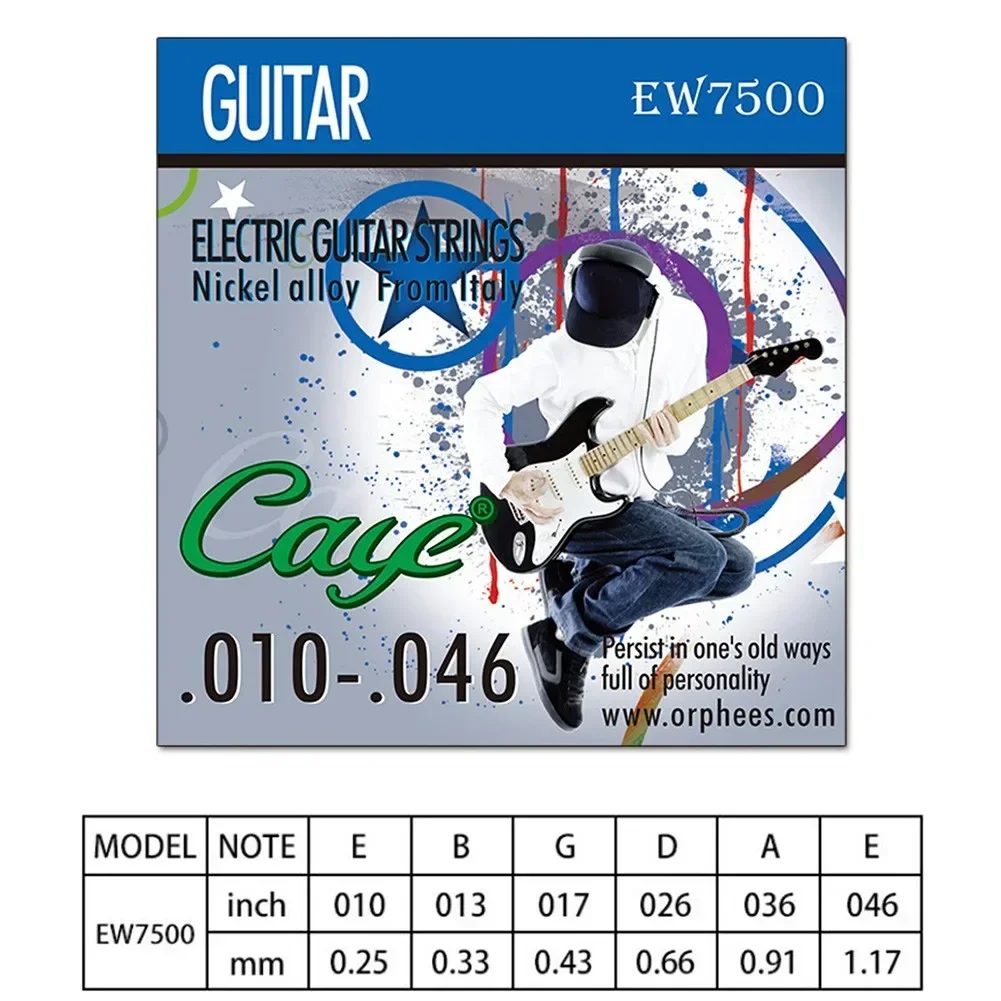 Orphee Caye EW Electric Guitar Strings Hexagonal Carbon Steel 10-46 09-46 09-42 EW7300 EW7400 EW7500 Electric Guitar Accessories