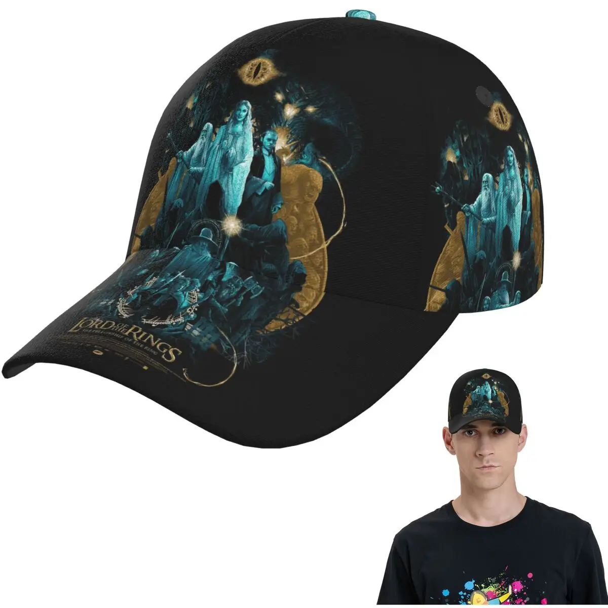 El señor L de los anillos película mágica gorras de béisbol de malla Snapback moda gorras de béisbol transpirable Casual Casquette al aire libre Unisex