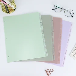 8 Sheets/set Matte PP Partition Divider A4 3 Hole Loose Leaf Notebook Replacement Inner Page Hand Account Partition Baffle