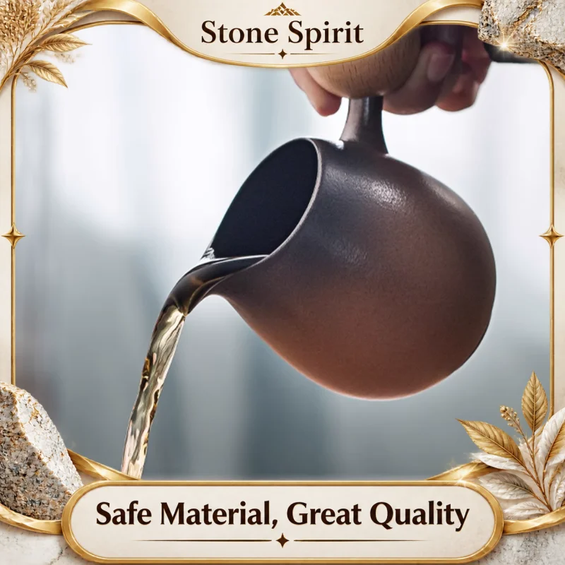 【Premium】Wooden Handle Ceramic Latte Coffee Milk Pot, Gradient Milk Can, Drainage Cup, Coffee Utensils, Family Afternoon Tea Cup