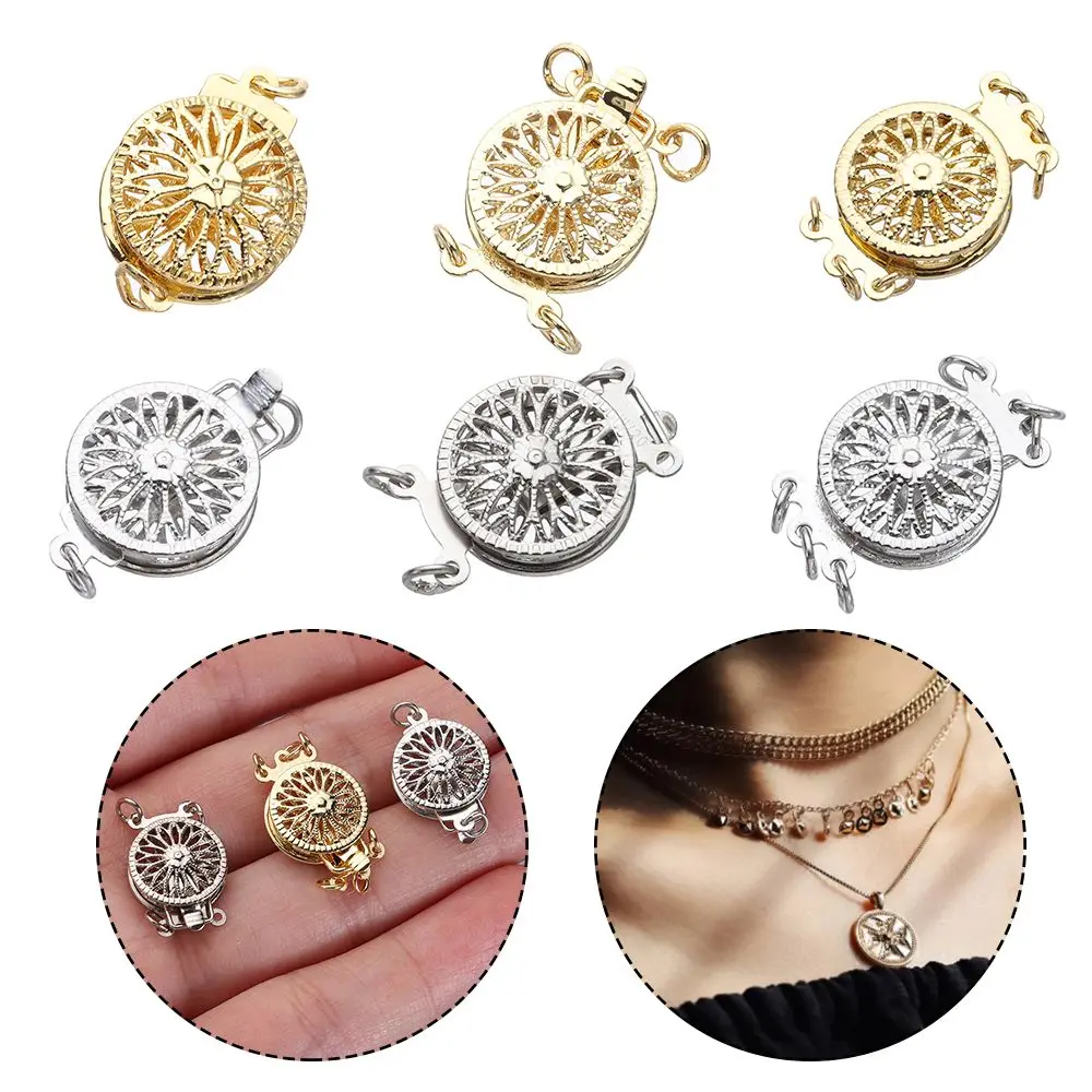 สร้อยคอสีเงินตะขอเป็นชั้นพร้อมล็อบสเตอร์หลายสร้อยข้อมือล็อคตะขอเกี่ยวสร้อยคอหลายชั้น