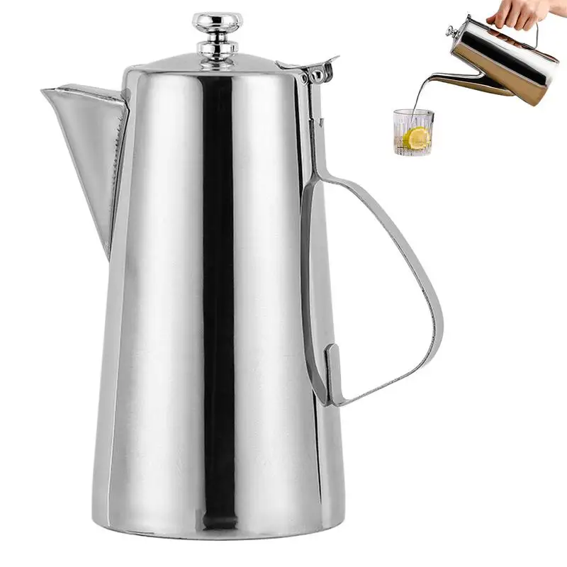 

Stainless Steel Teapot Ice Tea Kettle Beverage Jug Cold Water Kettle Water Pitcher Drink Pitcher For Bar Home Hotel Restaurant