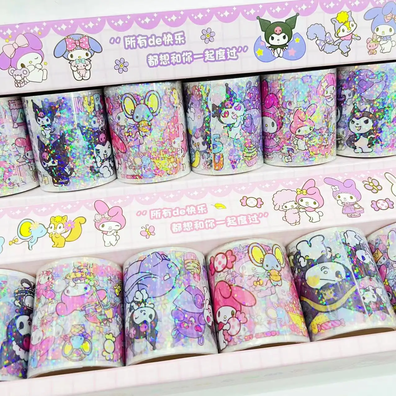 6 styles Cartoon Sanrio Kawaii DIY Washi Tape Cute Kuromi My Melody Pompompurin Cinnamoroll Sticker Set